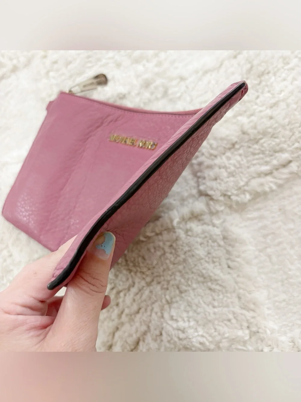 Michael Kors Rose Pink Pebbled Leather Wristlet